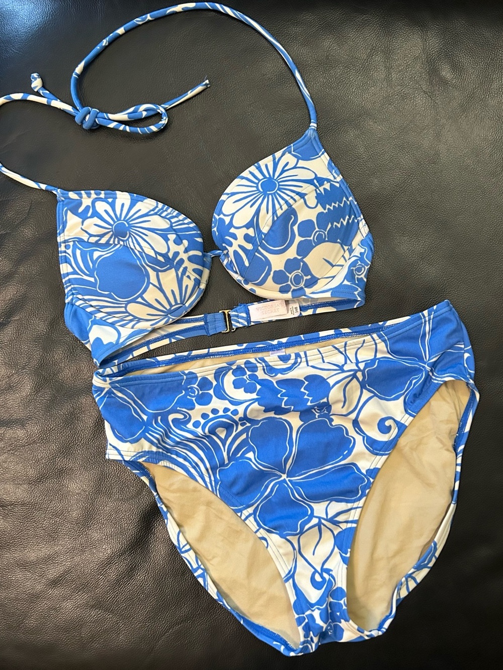 Victoria's Secret Blue and White Floral Bikini Set